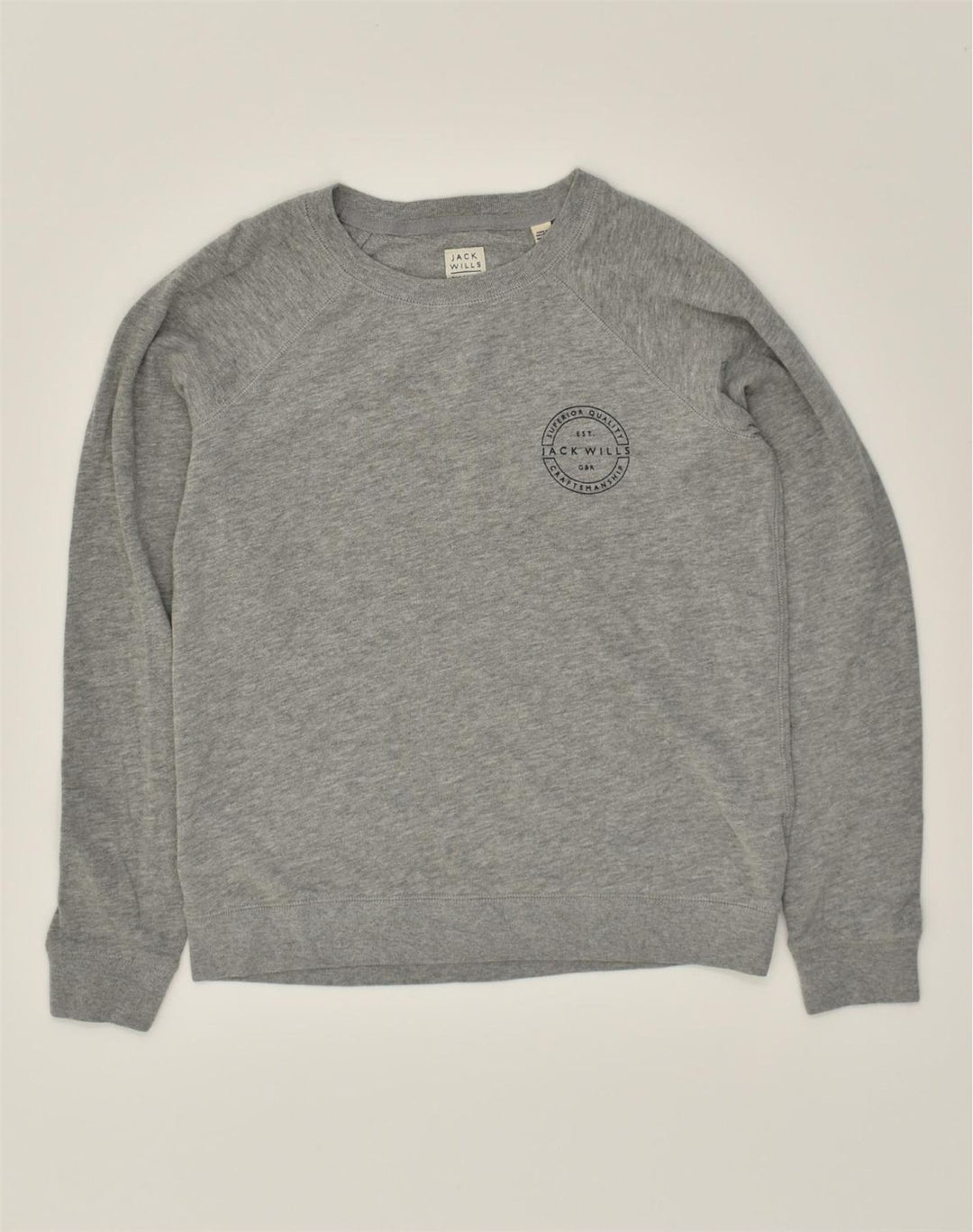 JACK WILLS Womens Sweatshirt Jumper UK 10 Small Grey Cotton | Vintage Jack Wills | Thrift | Second-Hand Jack Wills | Used Clothing | Messina Hembry 