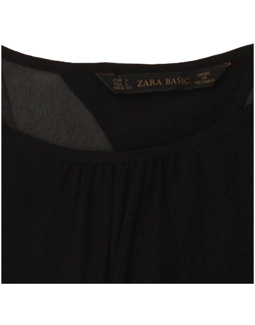 Женская блузка с длинным рукавом Zara UK 14, большая черная