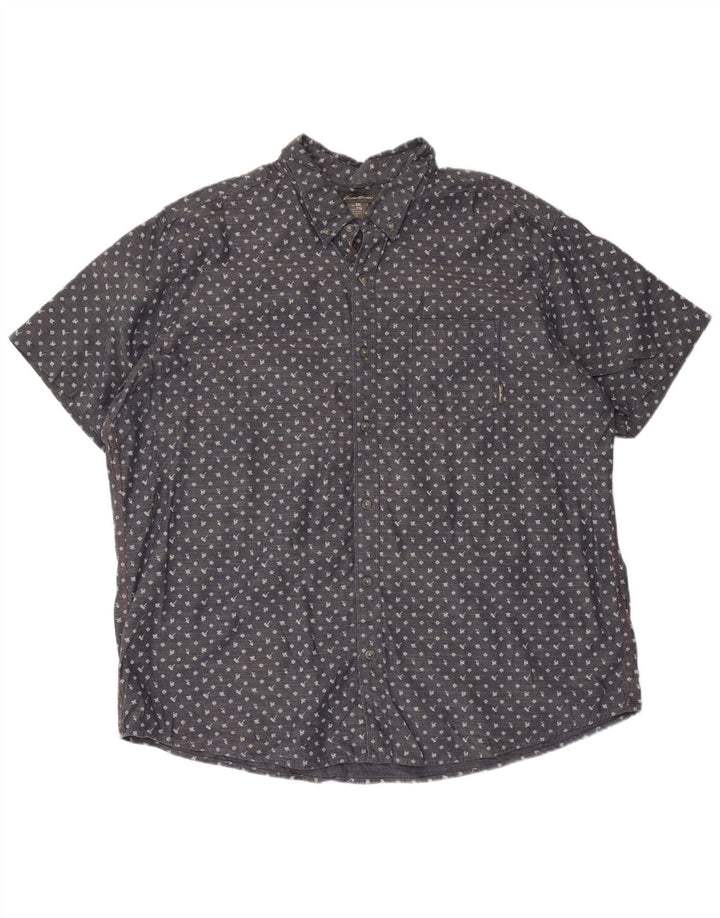 Мужская рубашка Eddie Bauer с коротким рукавом 2XL, синяя пятнистая хлопковая ткань