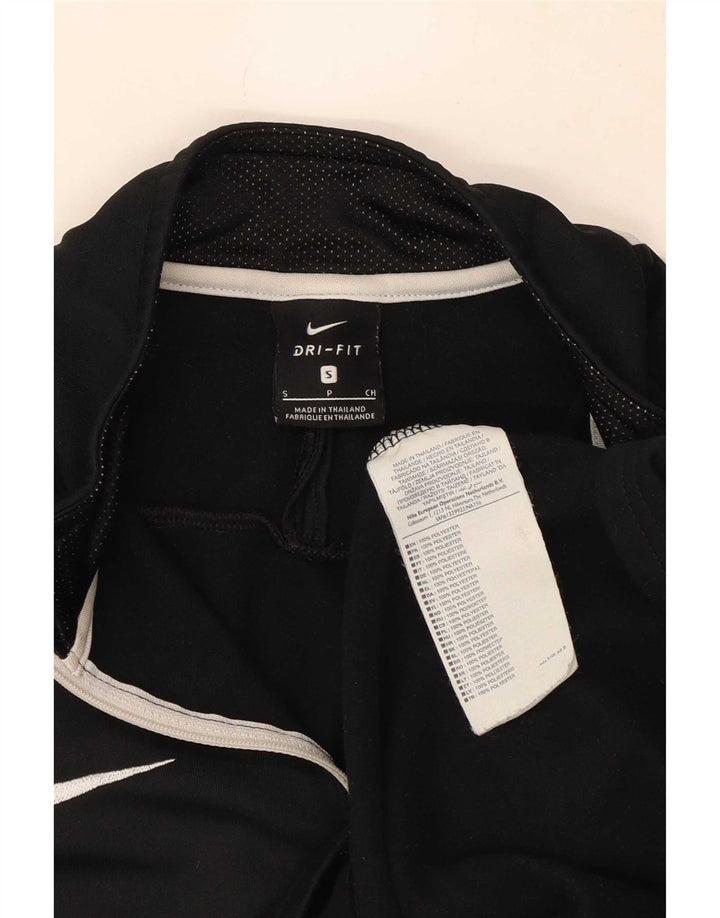 Мужской пуловер с воротником на молнии Nike Dri Fit, маленький черный цветной блок