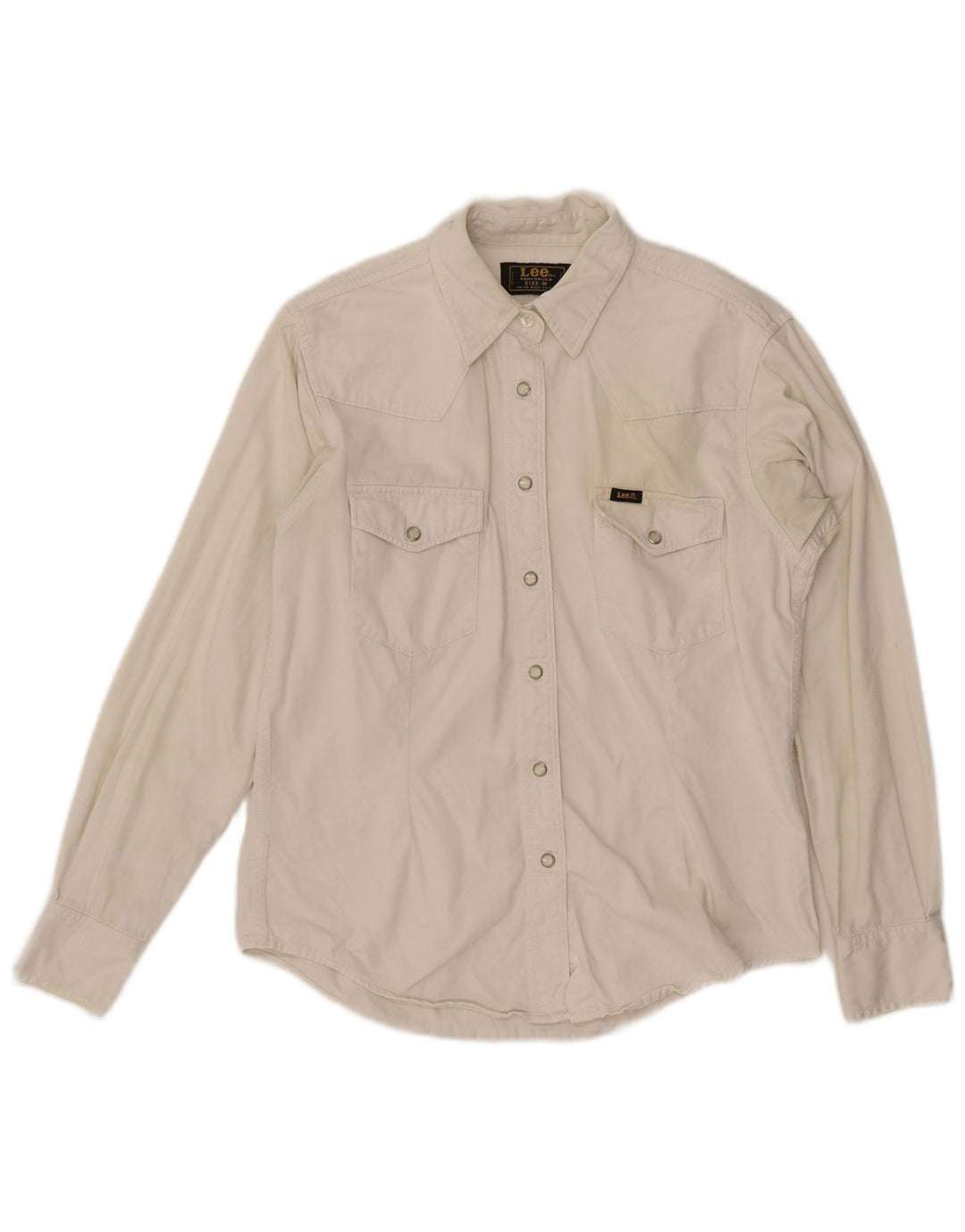 Женская джинсовая рубашка Lee UK 14, средний белый хлопок, хлопок