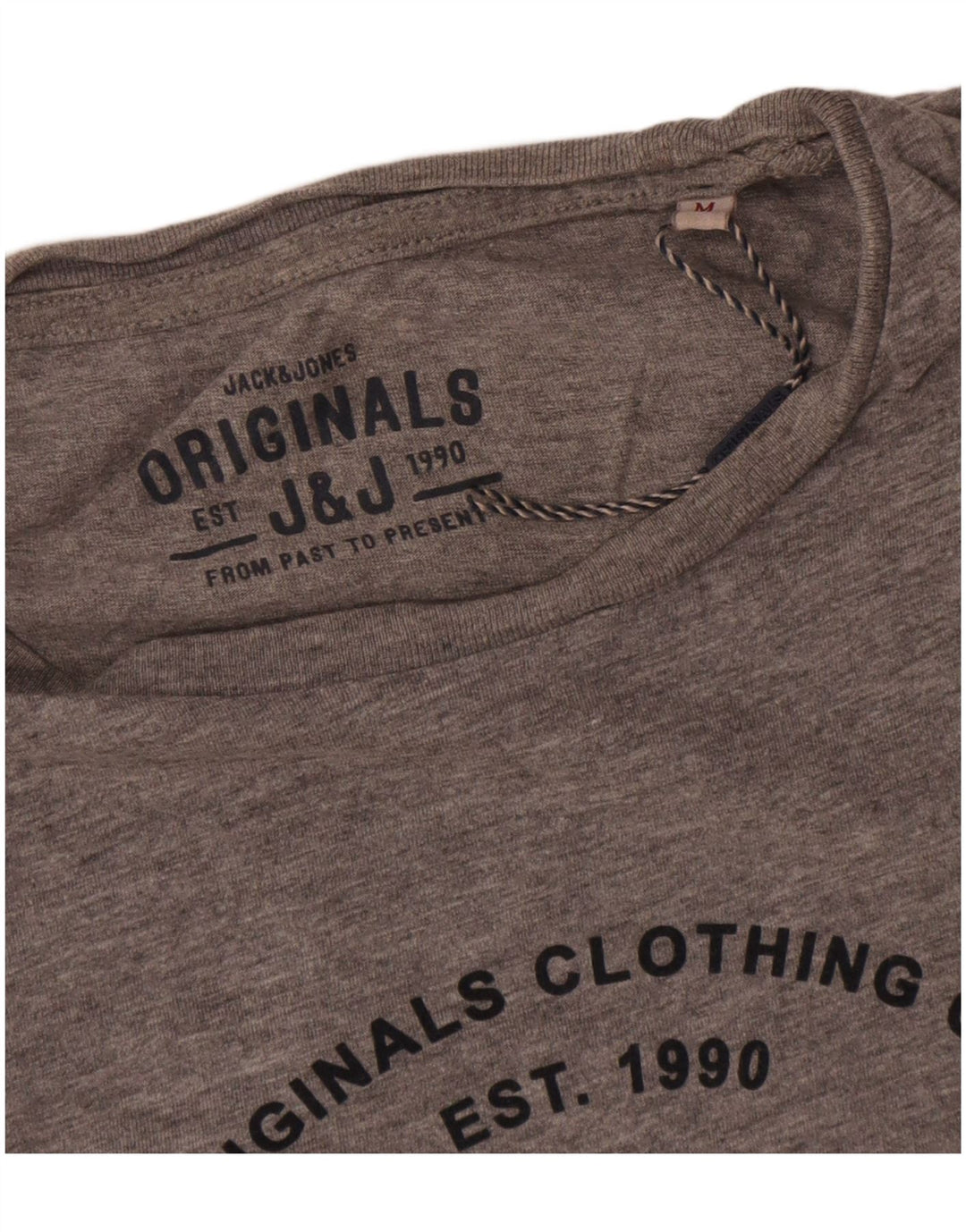 Мужская футболка с рисунком Jack & Jones, хлопковый топ среднего серого цвета