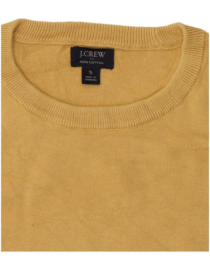 Мужской джемпер с круглым вырезом J. Crew, маленький желтый хлопковый свитер