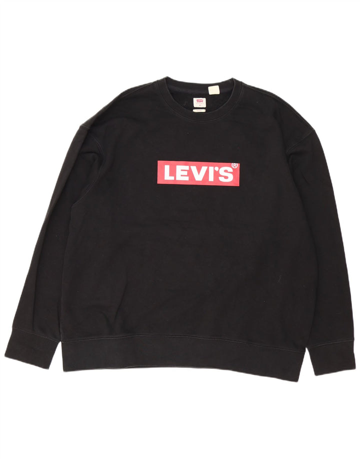 Мужской свободный свитшот с рисунком Levi's, XL, черный хлопок