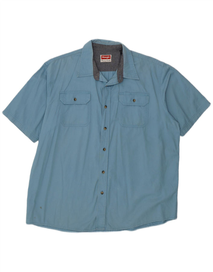 Мужская рубашка с коротким рукавом Wrangler XL, синяя, хлопок