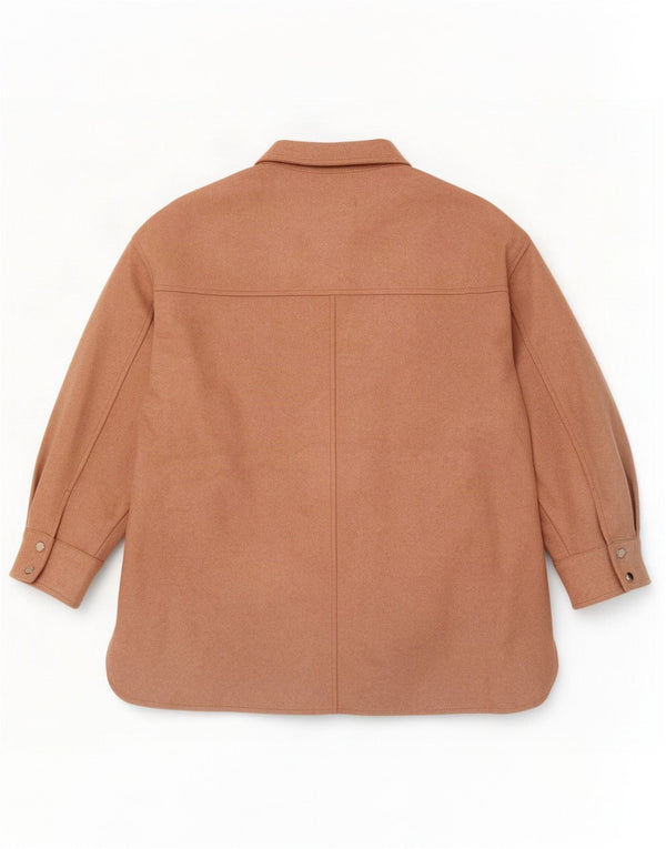 Женская куртка оверсайз Zara Shacket UK 14, полиэстер среднего розового цвета