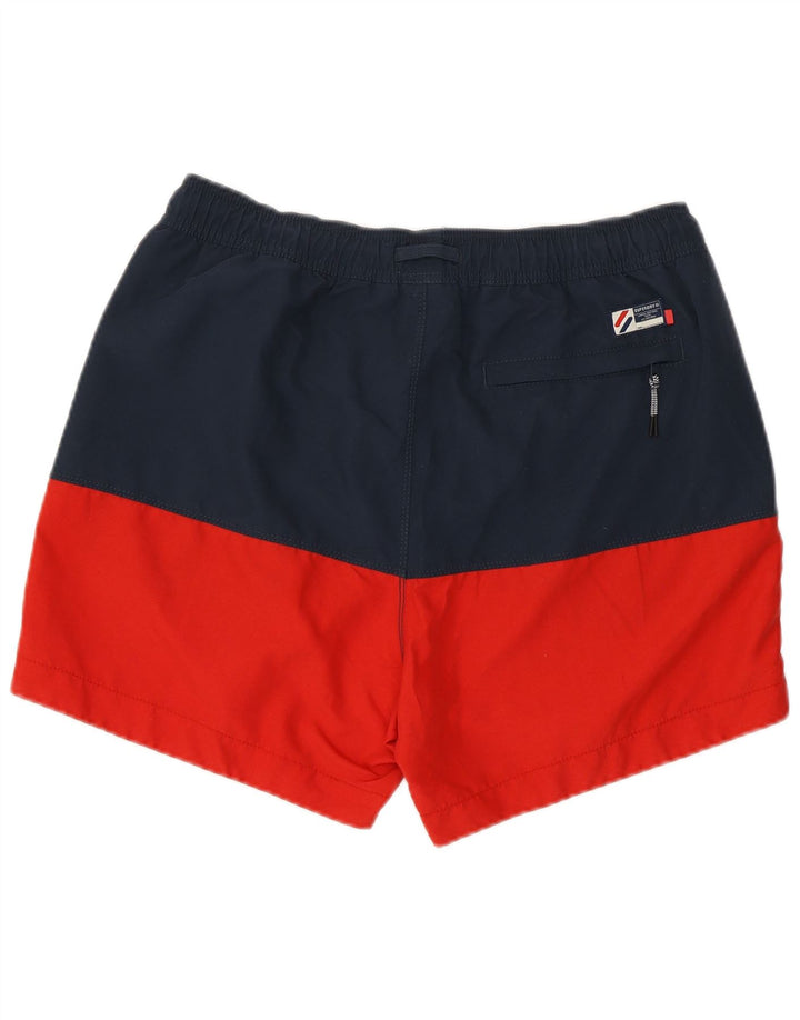 Мужские шорты для плавания Superdry, средний темно-синий, полиэстер с цветными блоками