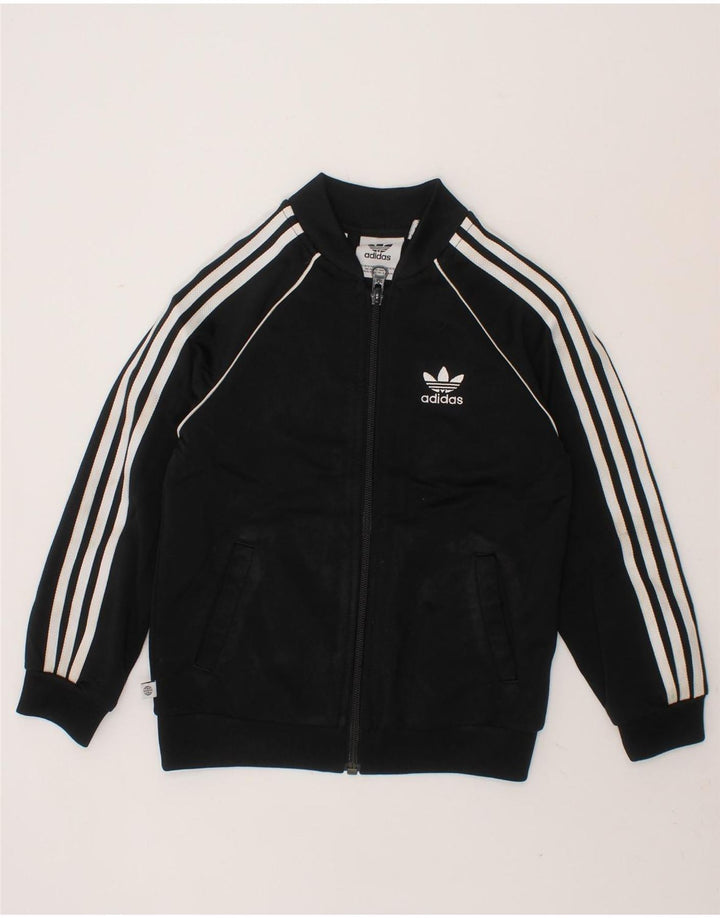 ADIDAS Boys Tracksuit Top Jacket 3-4 Years Black Polyester Vintage Adidas and Second-Hand Adidas from Messina Hembry 