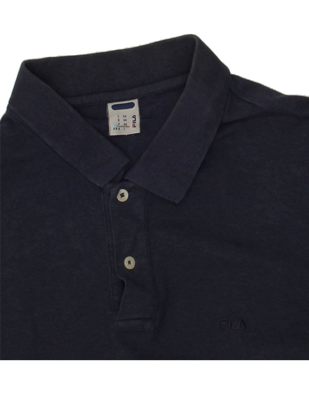 FILA Mens Polo Shirt IT 54 Large Navy Blue Cotton Vintage Fila and Second-Hand Fila from Messina Hembry 