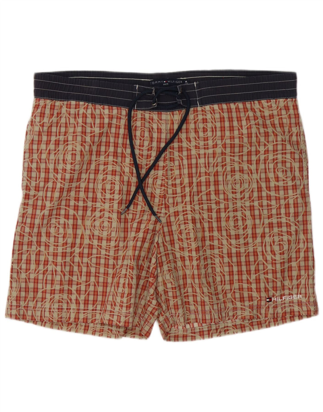 Мужские шорты для плавания Tommy Hilfiger, хлопок, средний красный в клетку