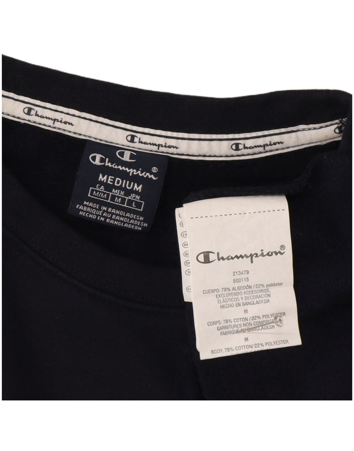 Мужской свитшот с рисунком Champion, джемпер среднего размера, темно-синий, хлопок