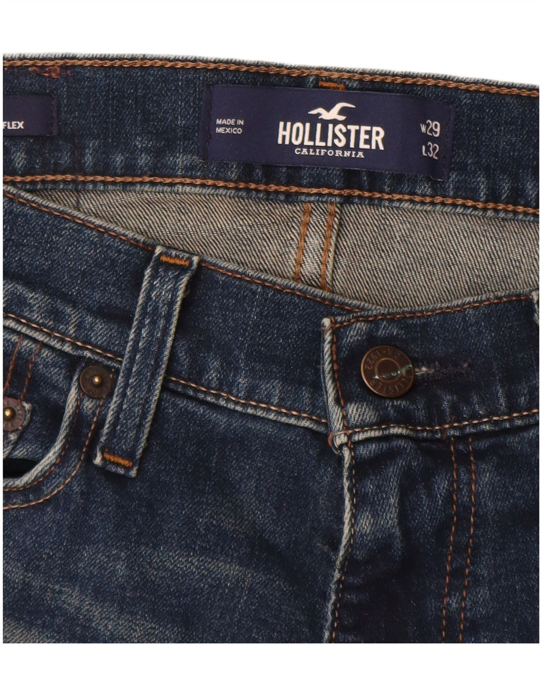 Мужские прямые джинсы HOLLISTER W29 L32, темно-синий, хлопок