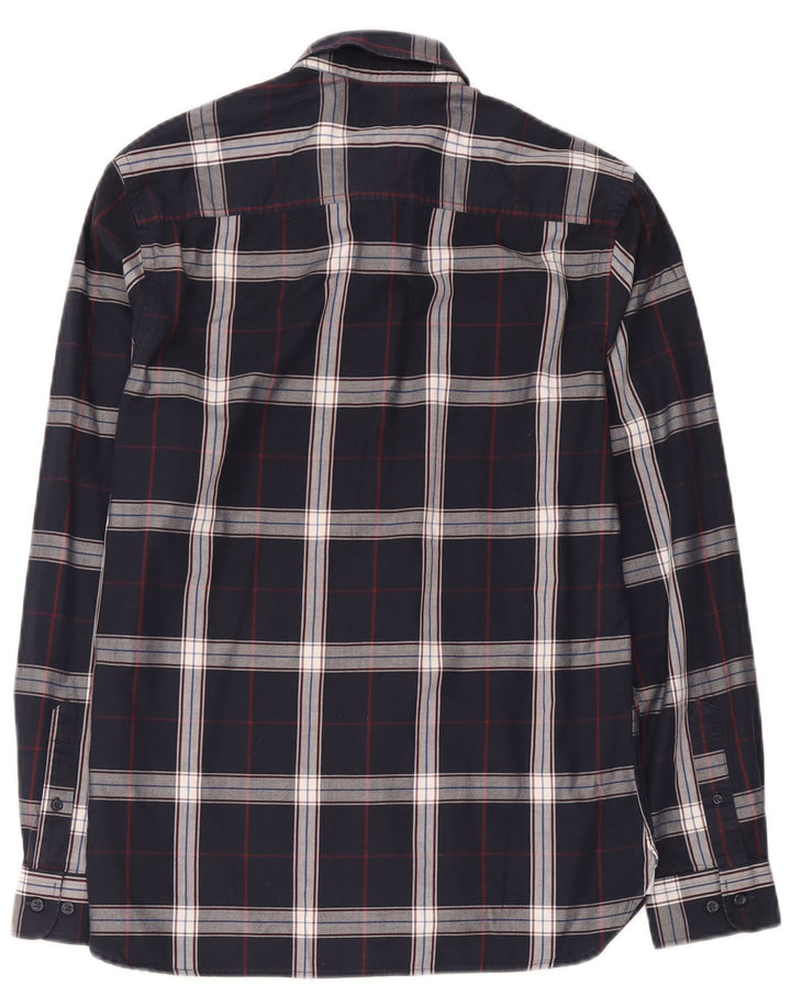 Мужская рубашка Jack & Jones среднего размера, темно-синяя клетка, хлопок