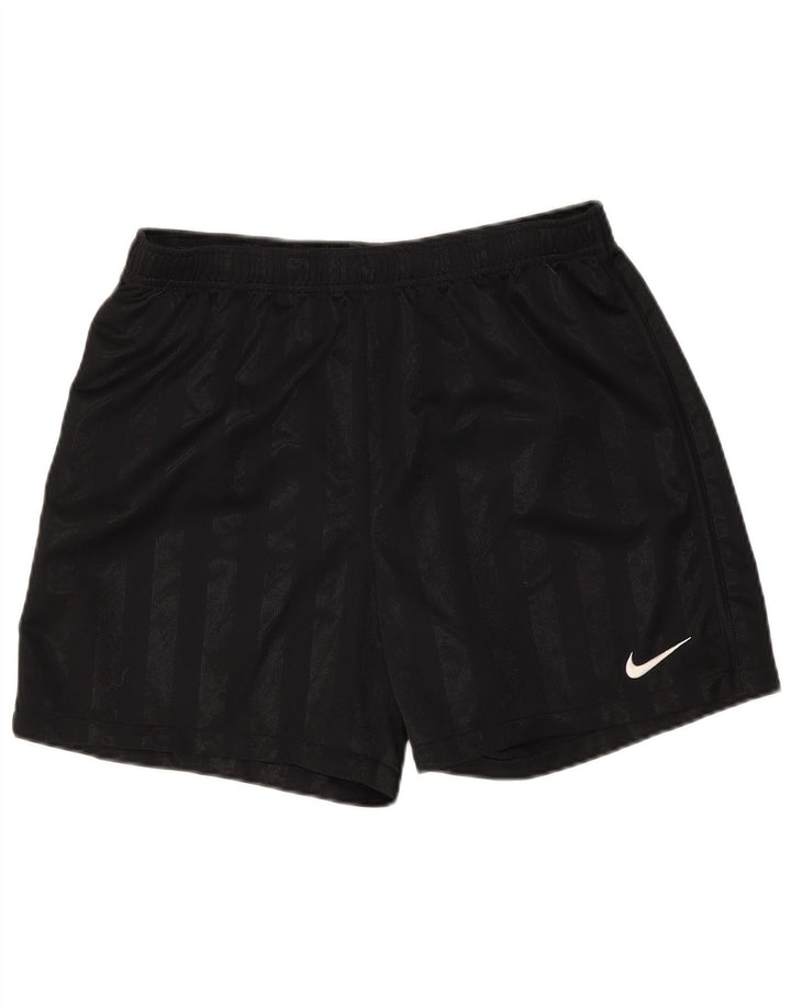 Мужские спортивные шорты Nike из полиэстера среднего размера, черные в полоску