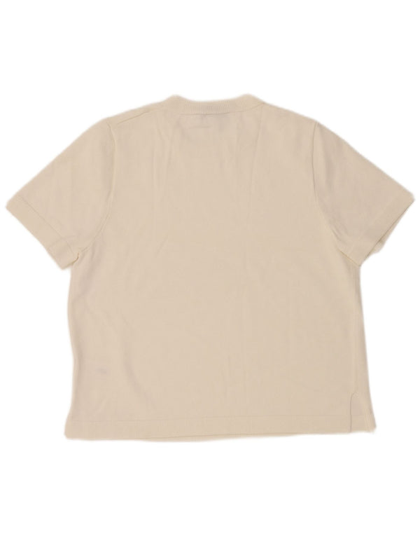 Женская футболка Zara Top UK 14 Medium White Viscose