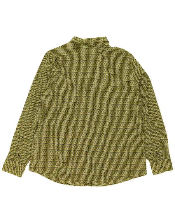 Женская рубашка Benetton UK 16, большая зеленая с геометрическим рисунком