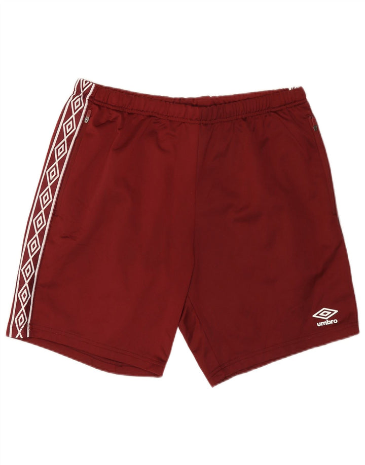 Мужские спортивные шорты Umbro с рисунком, большие бордовые, полиэстер