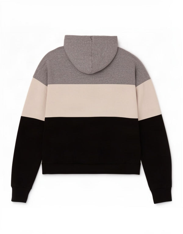 Женский джемпер с капюшоном Fred Perry UK 10, маленький серый с цветными блоками
