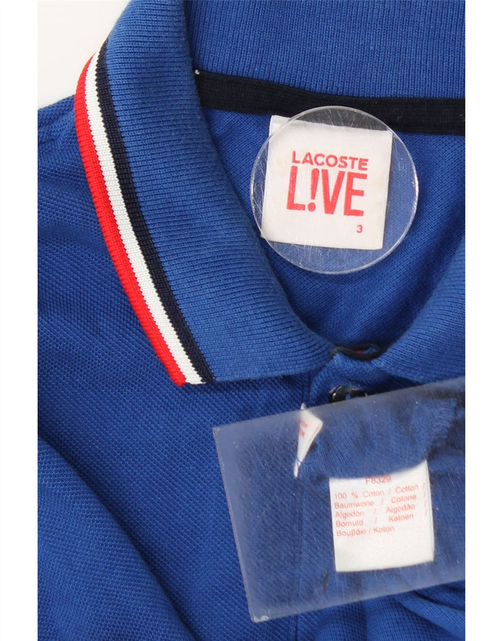 Мужская рубашка-поло Lacoste, размер 3, маленькая, синяя, хлопок