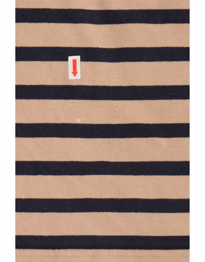 J. CREW Womens Oversized Crop Top 3/4 Sleeve UK 10 Small Beige Striped