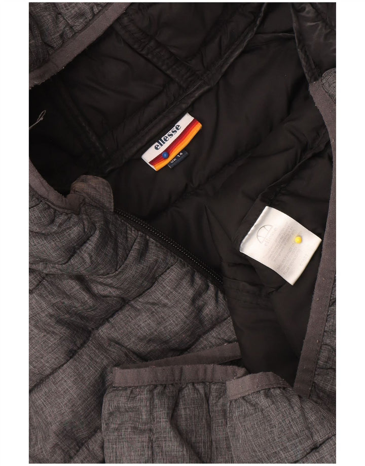 Женская утепленная куртка с капюшоном Ellesse UK 14, средний серый полиамид, спортивная
