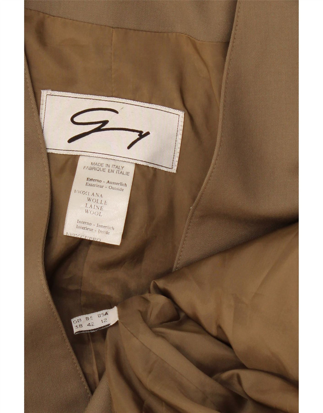 Женский удлиненный пиджак Genny на 3 пуговицах, США 12, большой размер, цвет хаки, шерсть