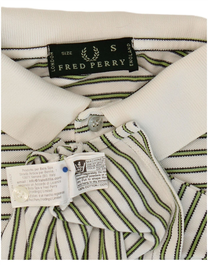 Мужская рубашка поло FRED PERRY, маленькая белая полосатая хлопковая рубашка