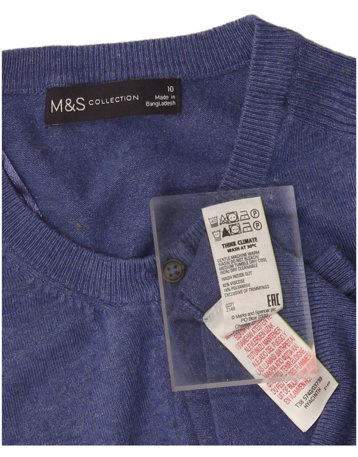 Женский свитер-кардиган MARKS & SPENCER UK 10, маленький, синий, вискоза