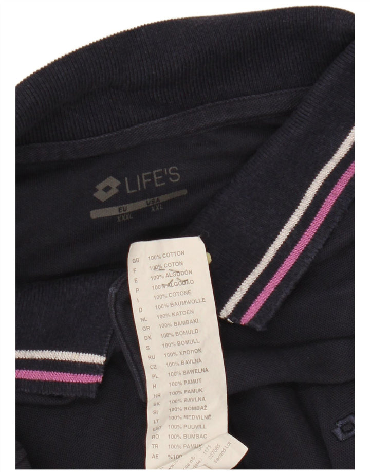 LOTTO Мужская рубашка-поло 2XL темно-синяя, хлопок