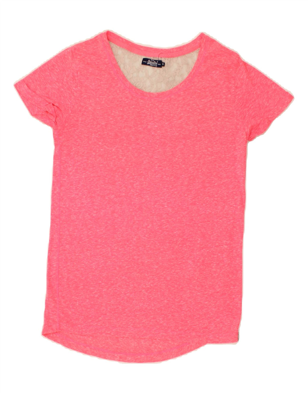 SUPERDRY Womens T-Shirt Top UK 10 Small Pink Flecked Polyamide Vintage Superdry and Second-Hand Superdry from Messina Hembry 