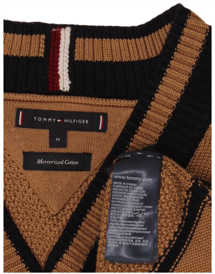 Мужской джемпер с v-образным вырезом Tommy Hilfiger, средний коричневый, цветных блоков