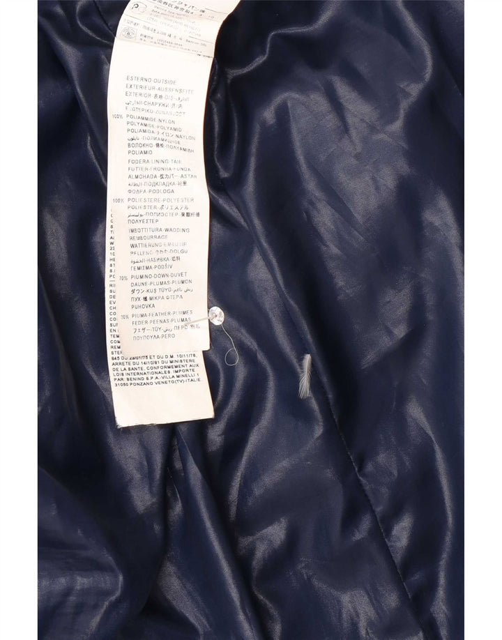 Benetton Женское Утепленное пальто с капюшоном IT 42 Medium Navy Blue Полиамид