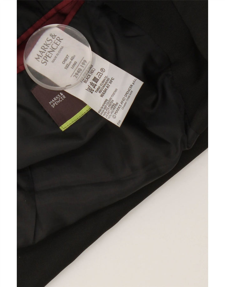 Мужской длинный пиджак на 3 пуговицах Marks & Spencer UK 40, средний черный