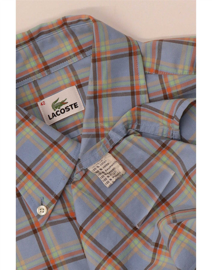 Мужская рубашка Lacoste, размер 42, большая синяя клетка, хлопок
