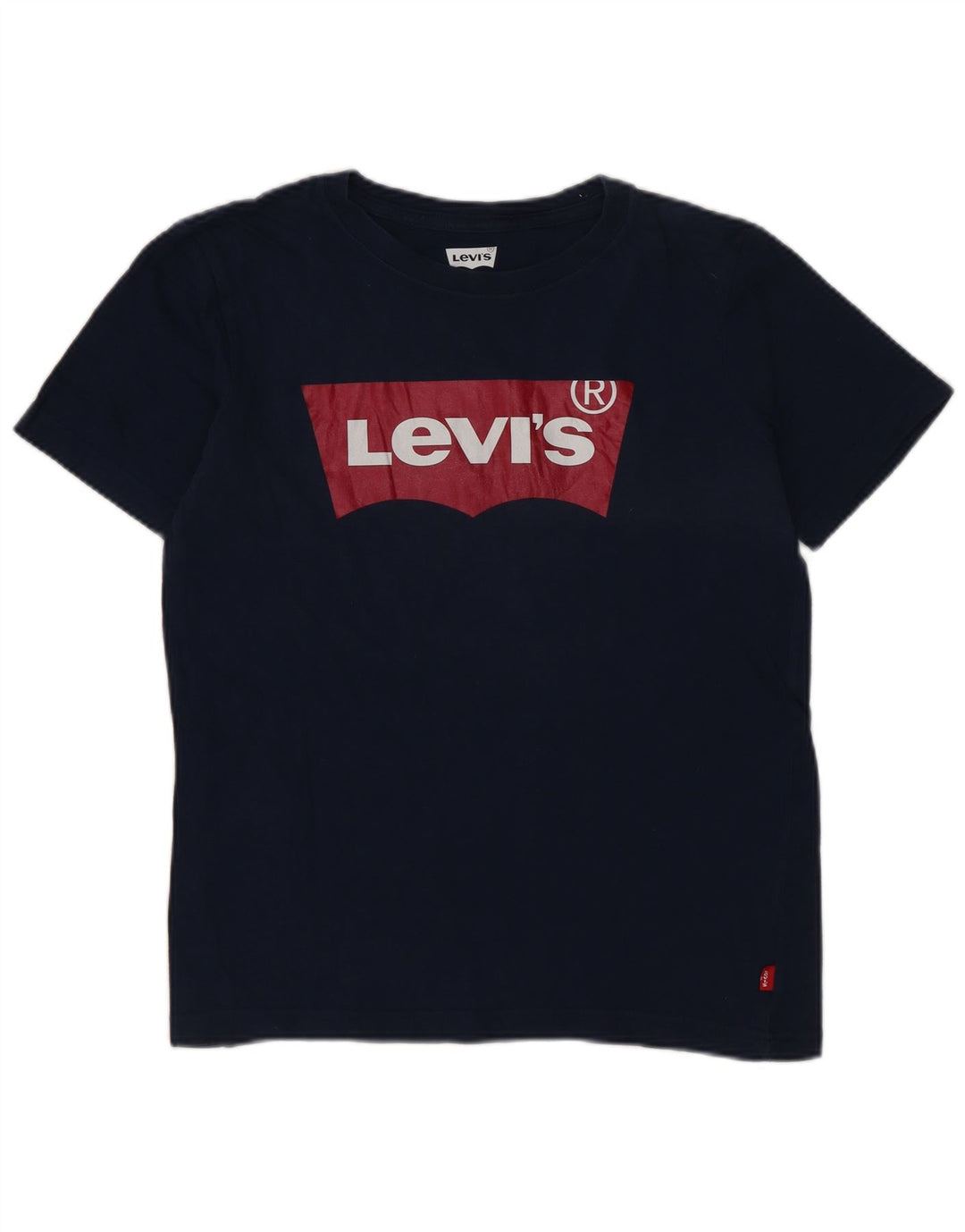 Футболка с рисунком Levi's для мальчиков 9–10 лет, темно-синий логотип