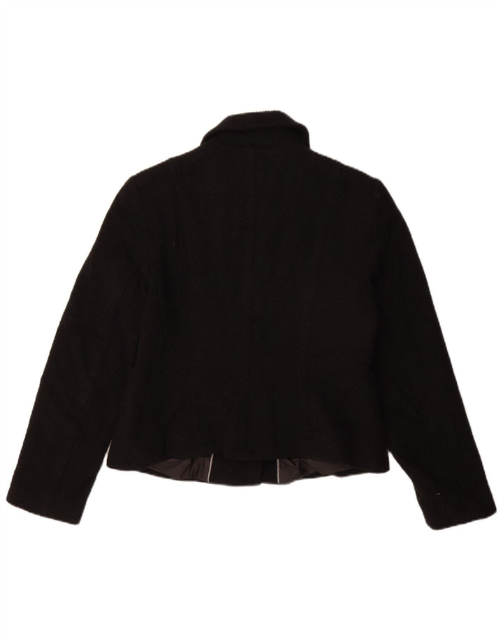 Женское короткое пальто Marks & Spencer UK 14, средний черный, вискоза