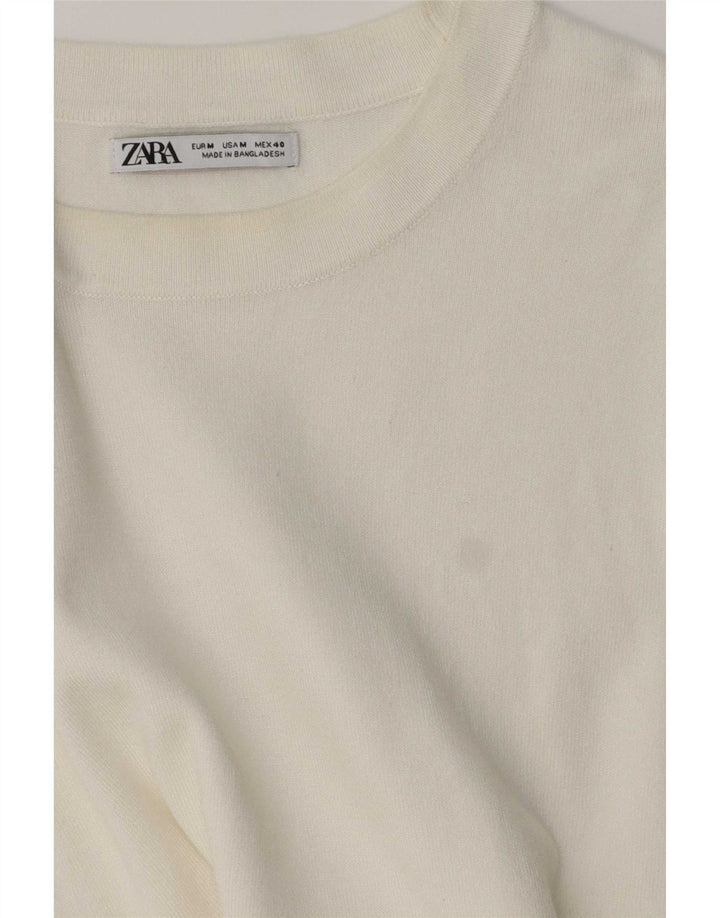 Мужской джемпер с круглым вырезом Zara, средний белый