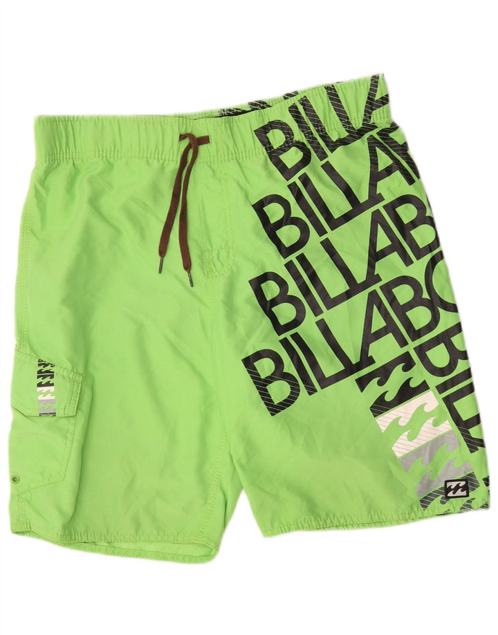 Billabong Мужские шорты для плавания с рисунком, маленькие зеленые, полиэстер