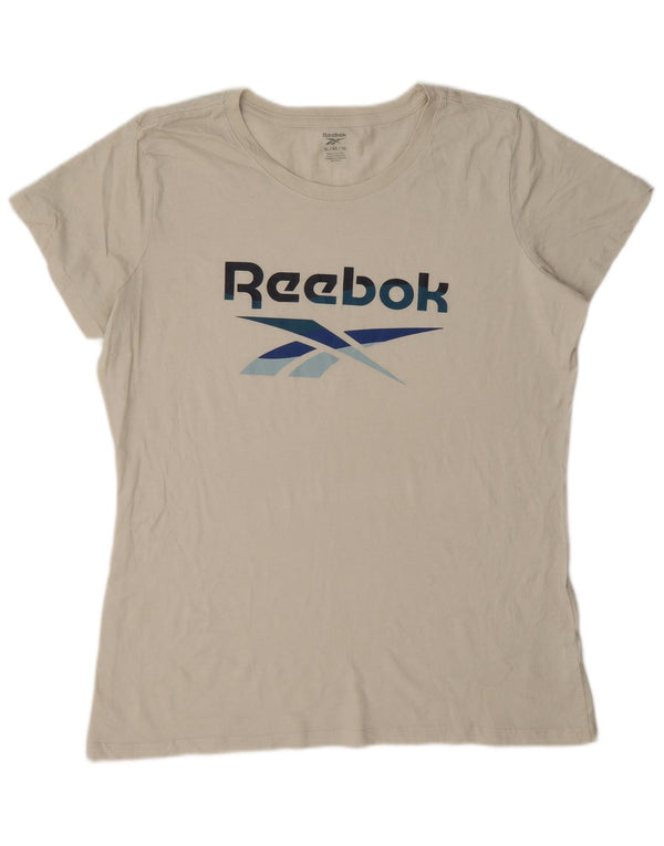 Женская футболка с рисунком Reebok Top UK 18 XL, бежевый хлопок
