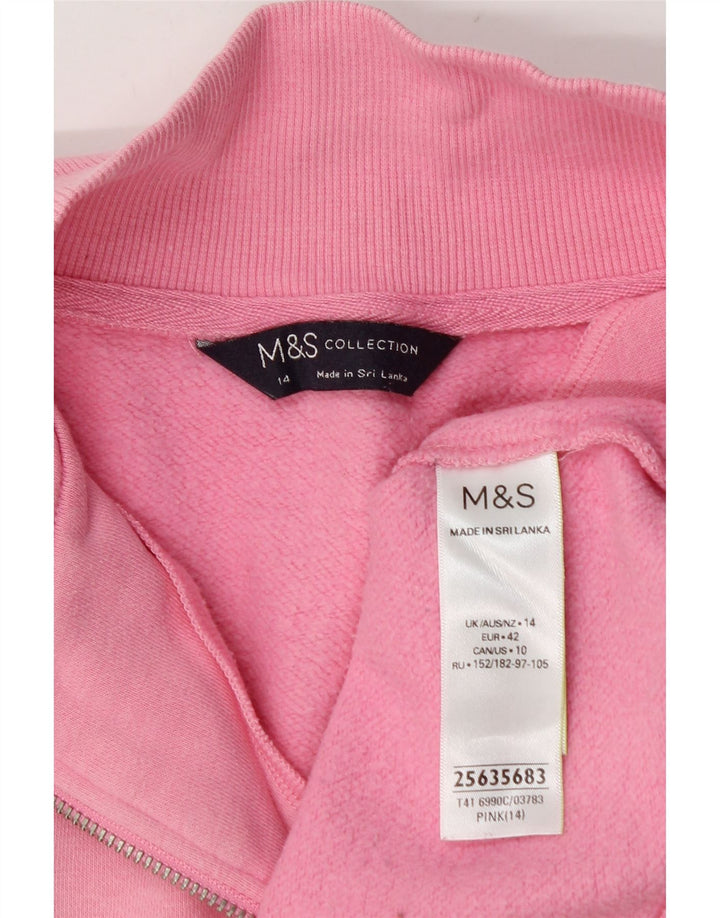 Женский джемпер оверсайз Marks & Spencer UK 14, большой розовый