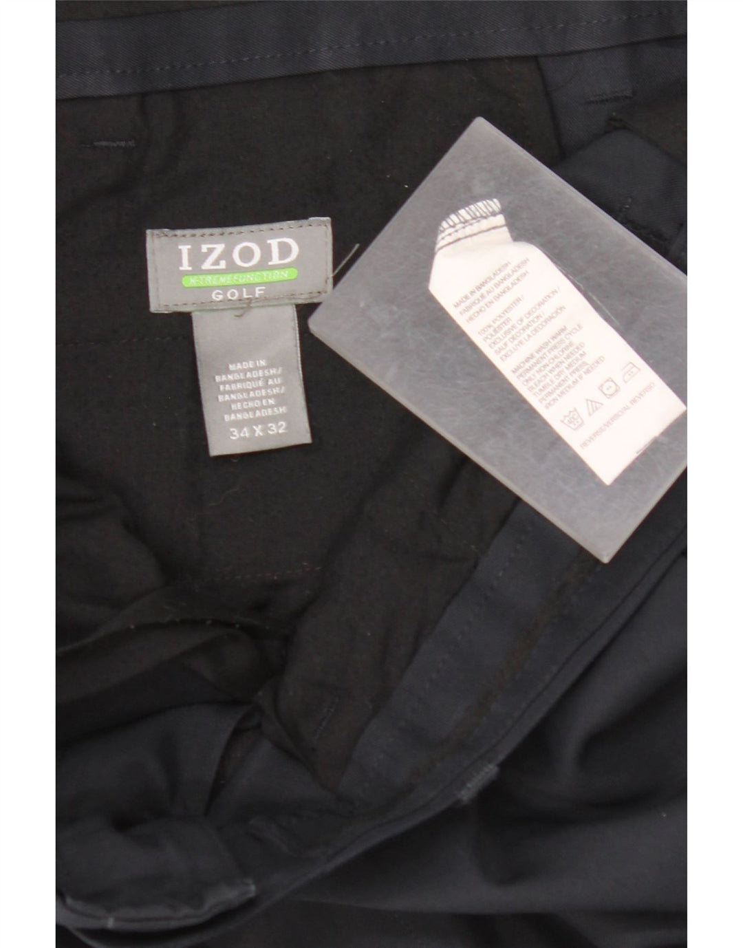 IZOD Мужские прямые брюки-чинос для гольфа W34 L32 Темно-синий полиэстер