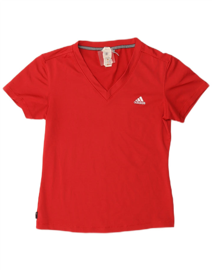 Женская футболка Adidas Clima 365 Top UK 14, средний красный полиэстер