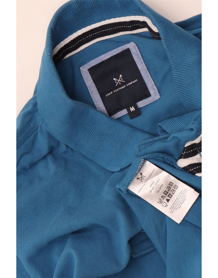 Crew Clothing Мужская рубашка-поло из хлопка среднего синего цвета