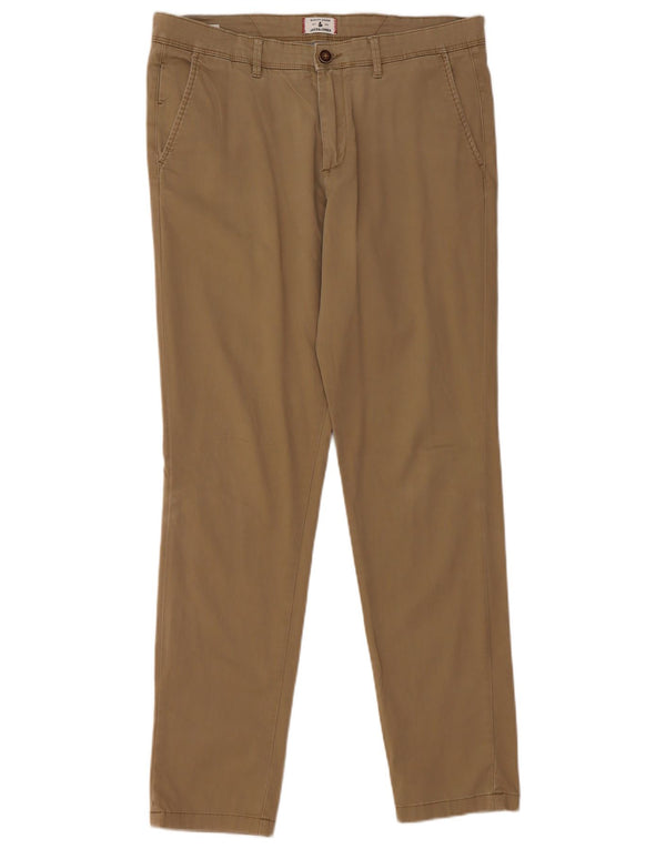 Мужские брюки-чиносы Jack & Jones Slim Fit W33 L32, хлопок цвета хаки