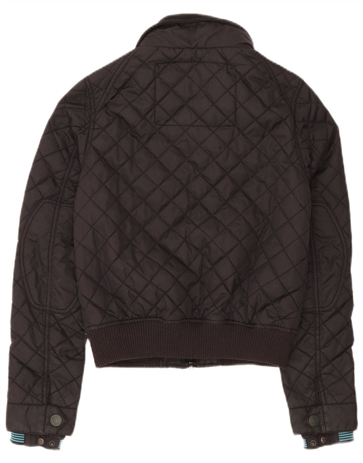 Женская стеганая куртка Superdry UK 10, маленькая, черный нейлон