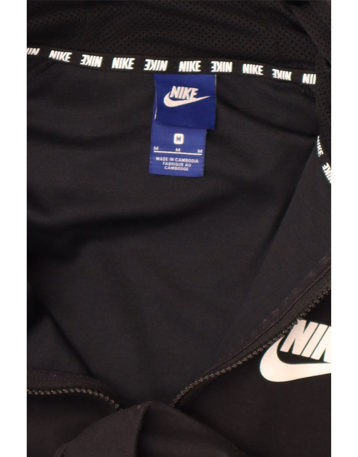 Мужской свитер с капюшоном и молнией с графическим рисунком Nike, средний черный