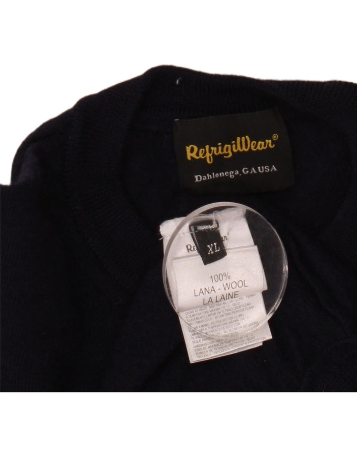 Мужской свитер Refrigiwear с круглым вырезом XL, темно-синий, шерсть
