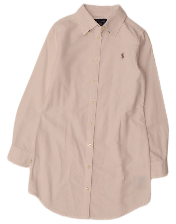 Платье-рубашка для девочек 7-8 лет RALPH LAUREN, белый хлопок