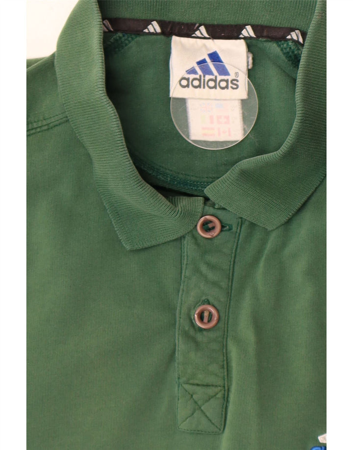 Мужская рубашка поло Adidas среднего зеленого цвета