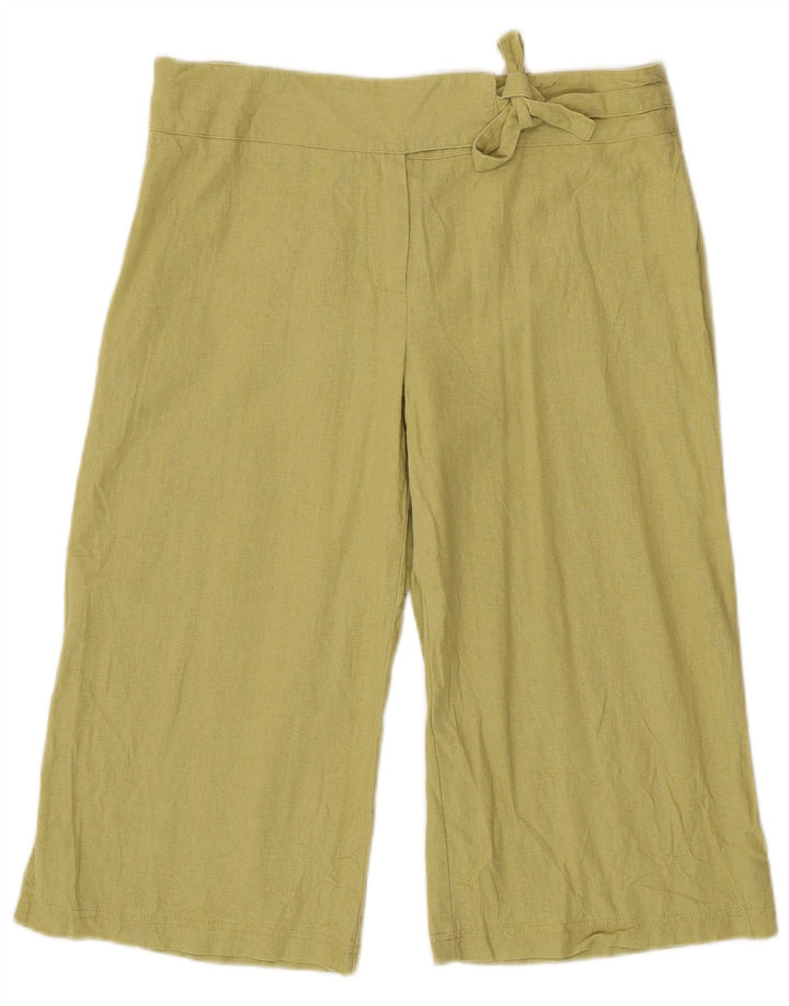 Женские широкие капри Marks & Spencer W32 L18 зеленые